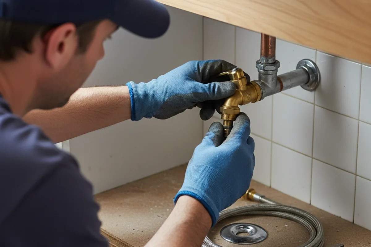 Shutoff valve and fitting work during Faucet and Fixture Repair in Wolf Lake